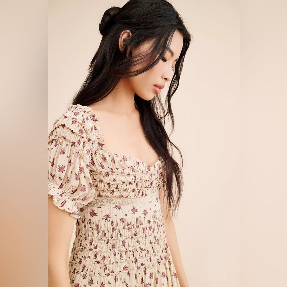 Free People Bali Juniper Dress Ditsy Floral Neutral - Picture 4 of 5